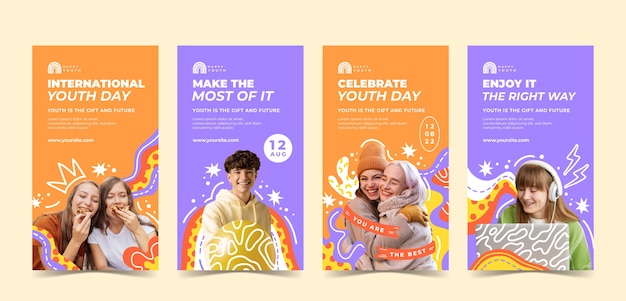 Vector flat back to school instagram stories collection