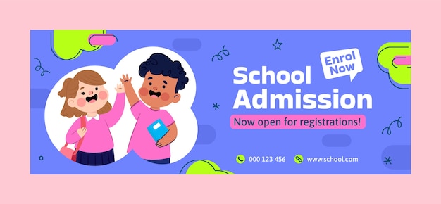 flat back to school social media cover template