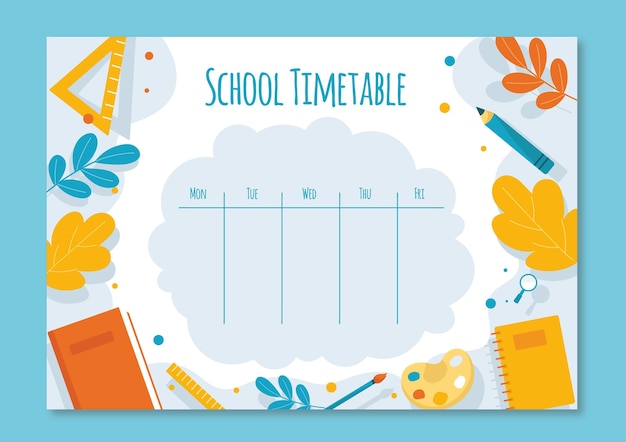 Flat back to school timetable