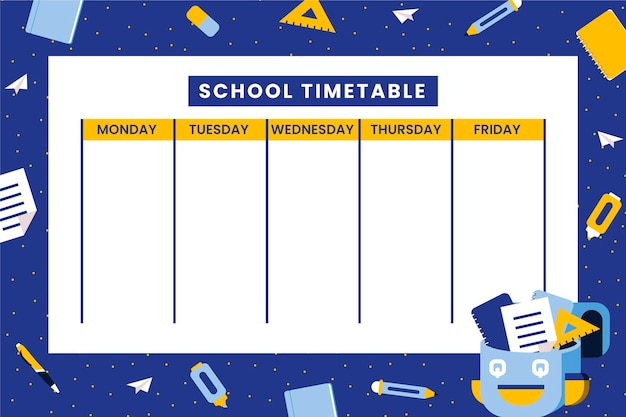 Flat back to school timetable