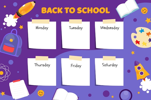 Flat back to school timetable