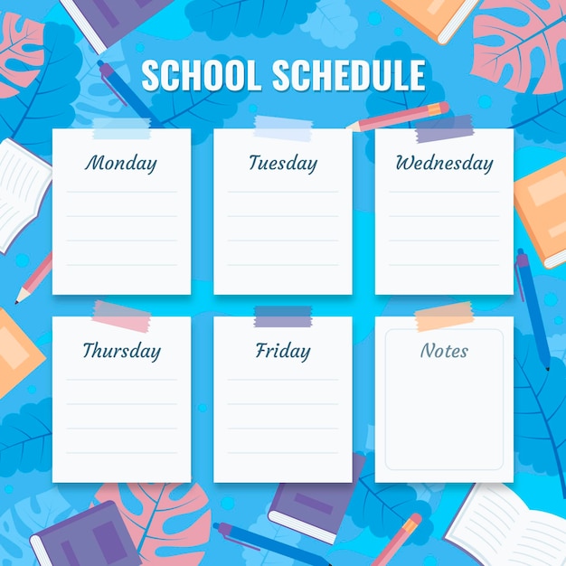 Flat back to school timetable