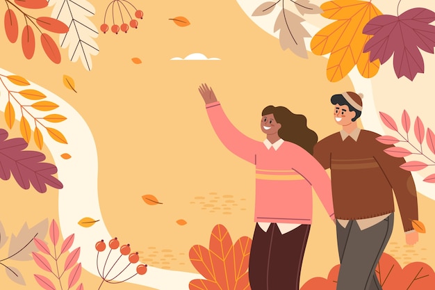 Vector flat background for autumn celebration