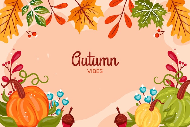 Flat background for autumn season celebration