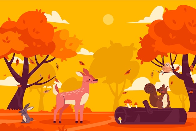 Vector flat background for autumn season celebration