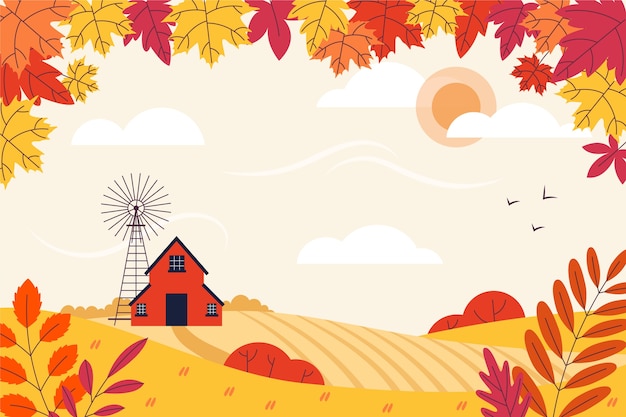 Flat background for autumn season celebration