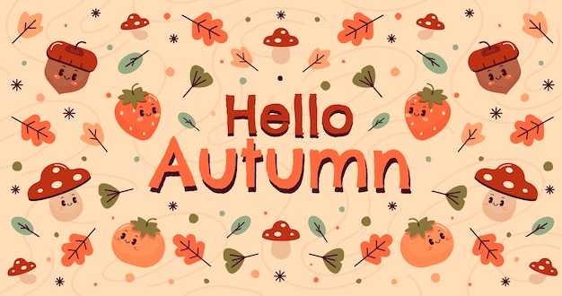 Vector flat background for autumn