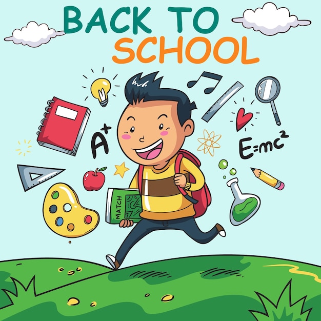 Flat background for back to school season