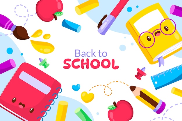 Vector flat background for back to school season