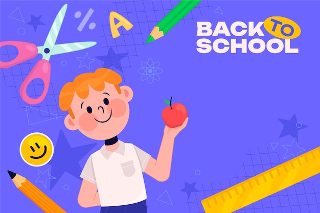 Flat background for back to school season