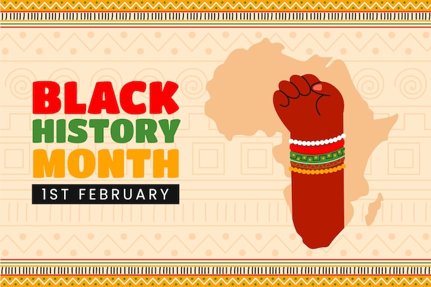 Flat background for black history month celebration