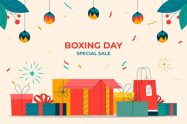 Vector flat background for boxing day sales