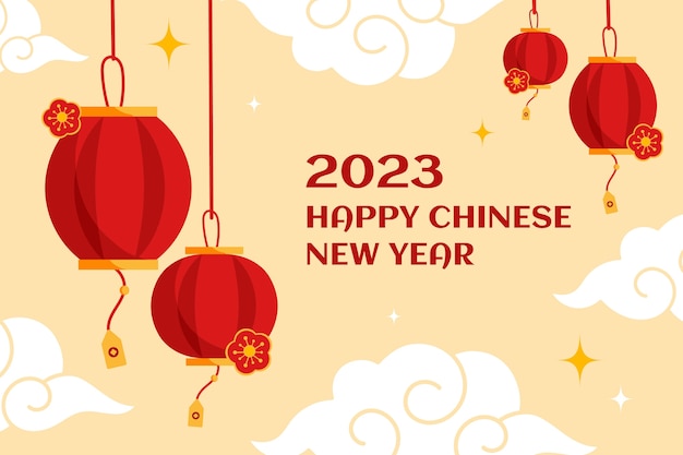 Vector flat background for chinese new year festival