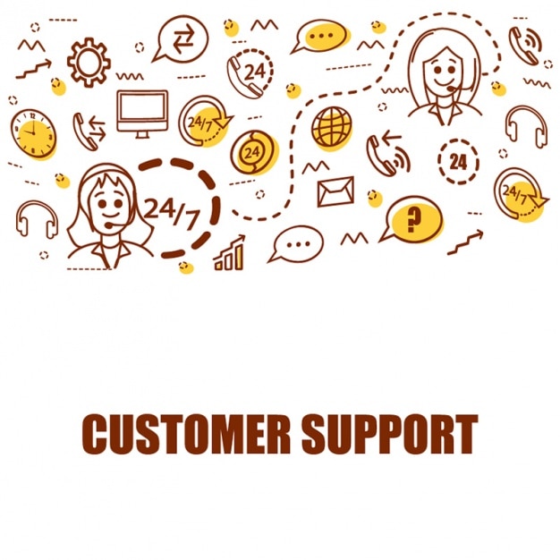 Flat background of customer support