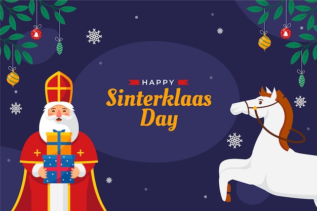 Flat background for dutch sinterklaas  holiday