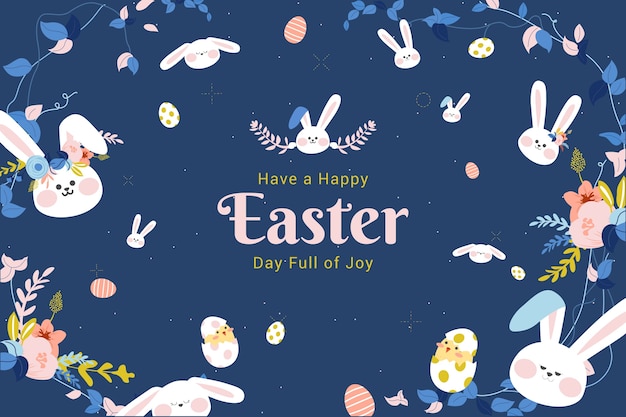 Flat background for easter celebration