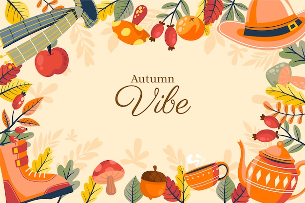 Vector flat background for fall season