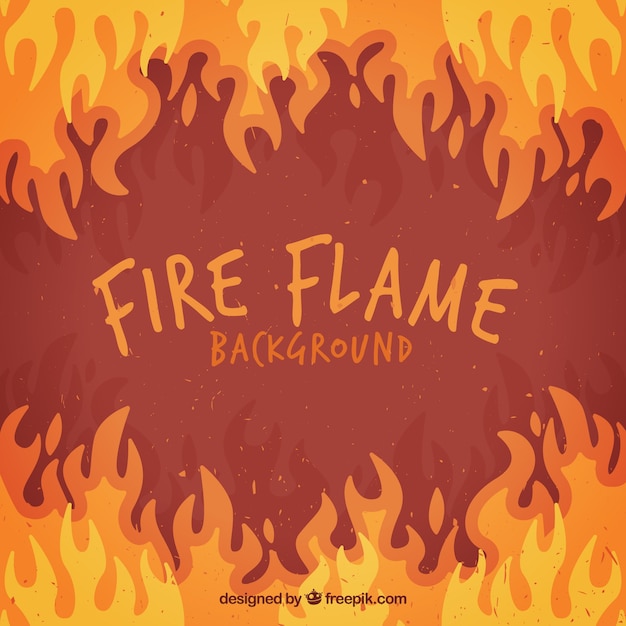 Flat background of flames in different colors