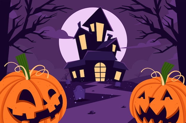 Flat background for halloween celebration