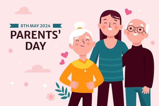 한국 부모의 날 축하 행사의 평평한 배경