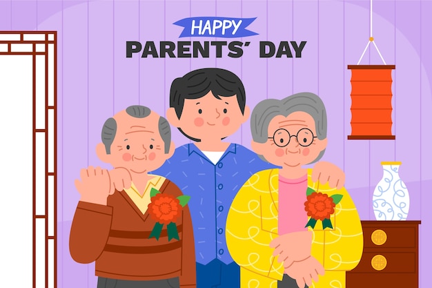 Vector flat background for korean parents' day celebration