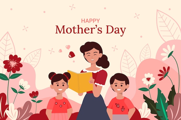 Flat background for mother's day celebration