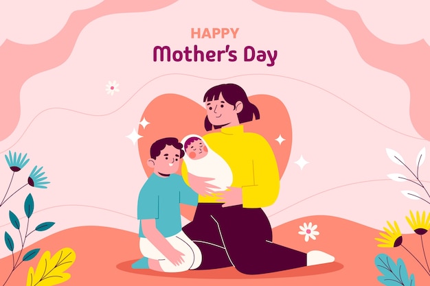 Flat background for mother's day celebration