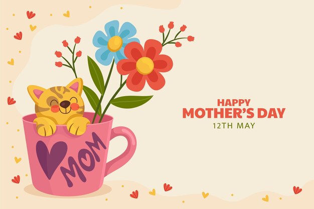 Vector flat background for mother's day celebration