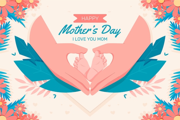 Vector flat background for mother's day celebration