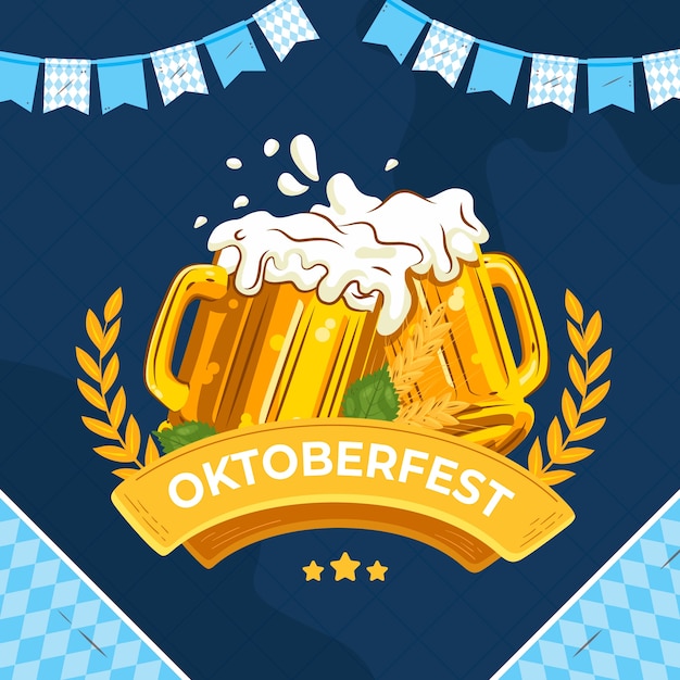 Sfondo piatto per il festival dell'oktoberfest