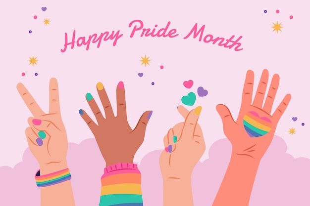 Flat background for pride month celebrations
