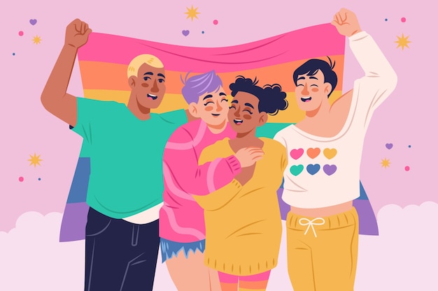 Flat background for pride month celebrations