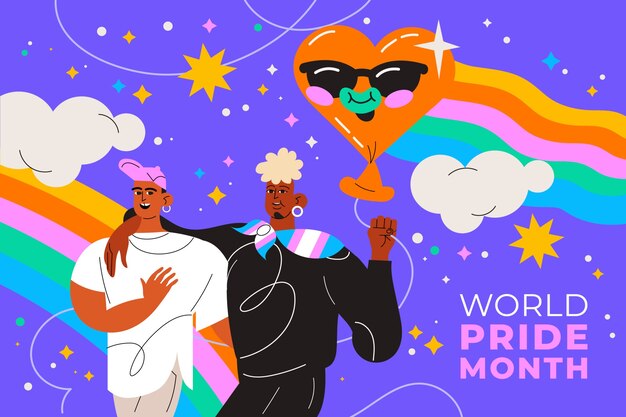 Vector flat background for pride month celebrations