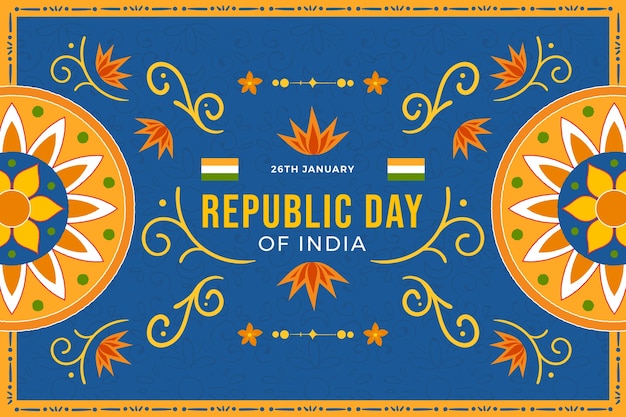 Flat background for republic day celebration