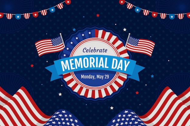 Flat background for usa memorial day holiday