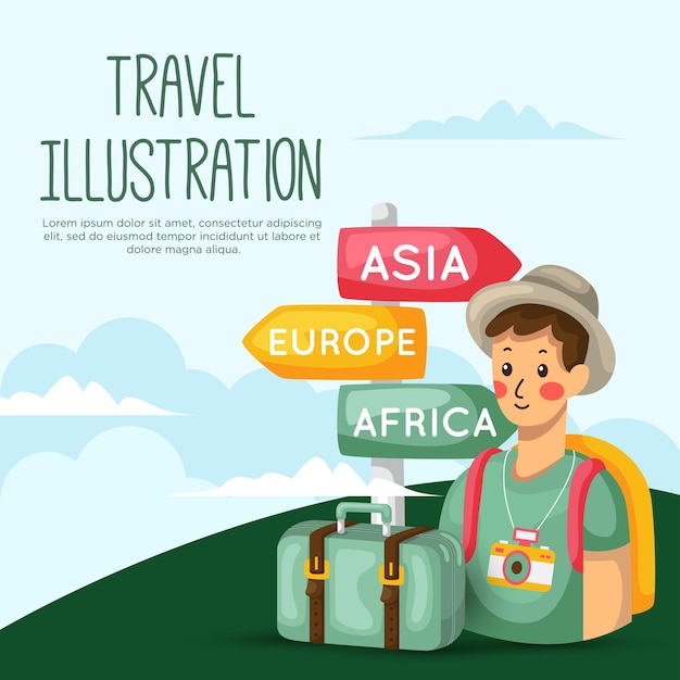 Flat background for vacation vector illustration