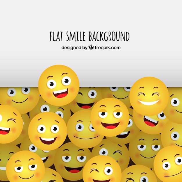 Flat background with yellow smileys