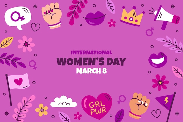 Flat background for women's day celebration