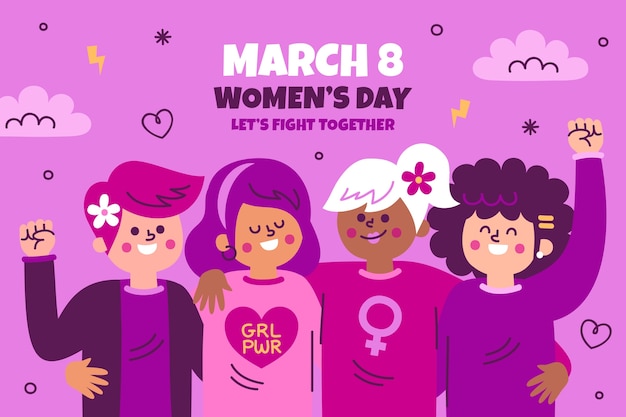 Flat background for women's day celebration