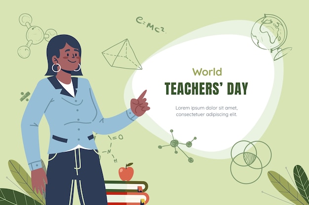 Vector flat background for world teachers' day celebration