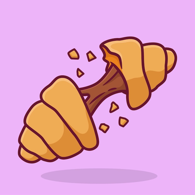 flat bakery Croissant Cartoon Vector Illustration good for sticker