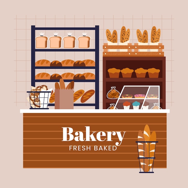 フラットベーカリーのイラスト