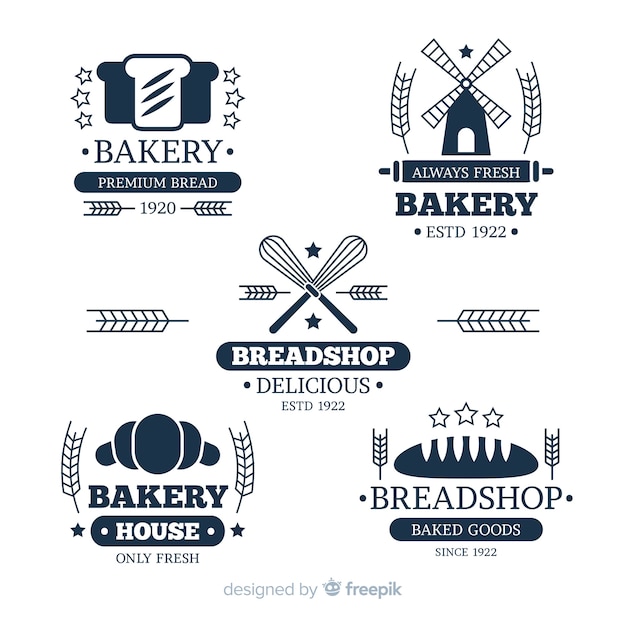 Flat bakery logo template