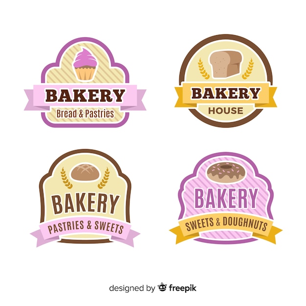 Flat bakery logo template