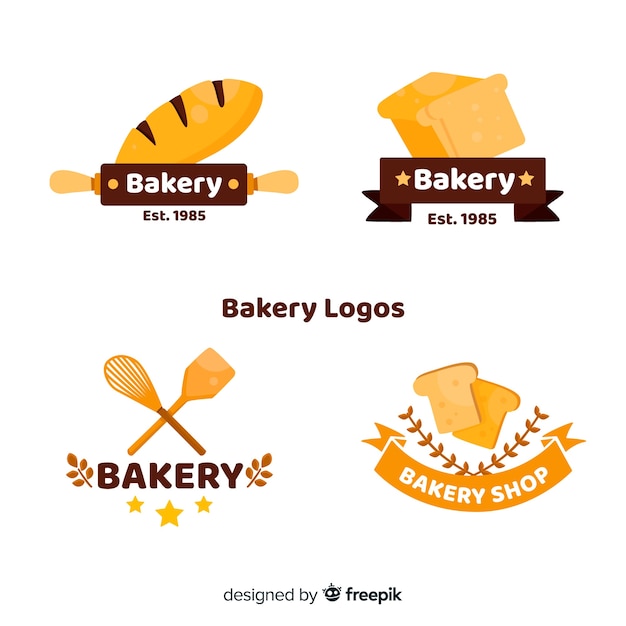 Flat bakery logos