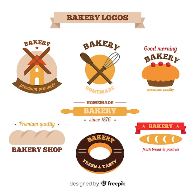 Flat bakery logos