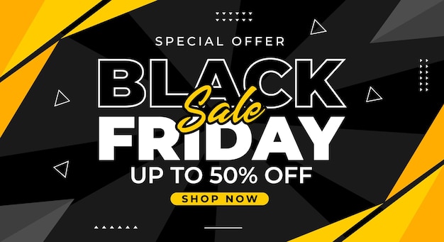 Flat banner background black friday