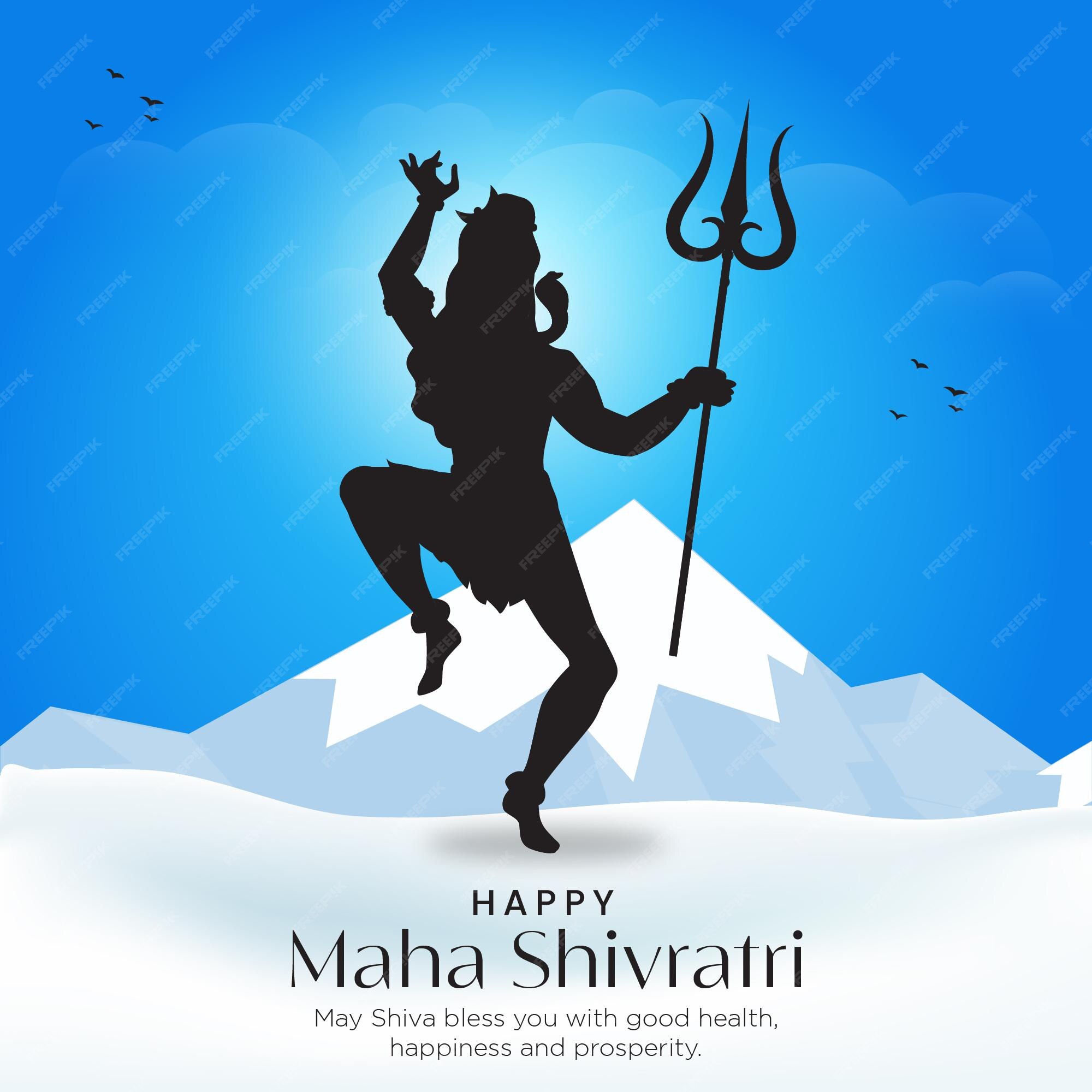 Premium Vector | Flat banner design of happy maha shivratri festival cartoon style template Premium Vector | Flat banner design of happy maha shivratri festival cartoon style template
