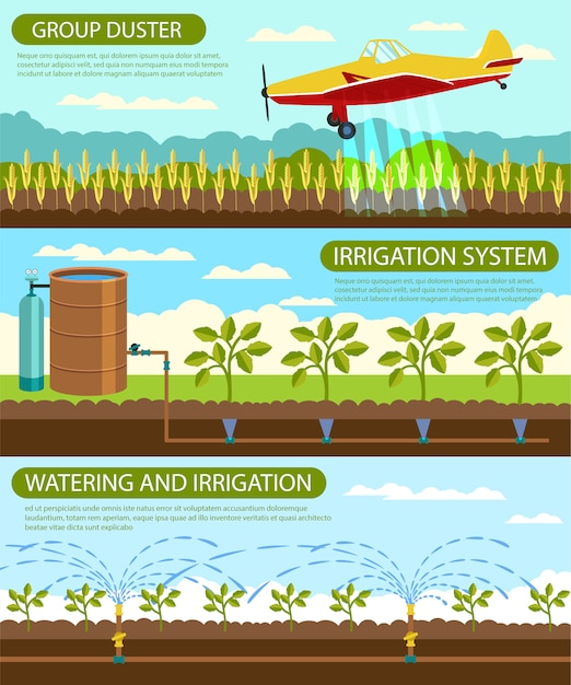 Flat banner grop duster and irrigation system.