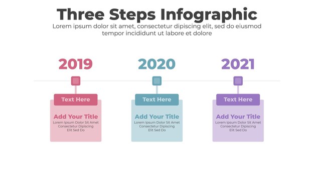 ベクトル インフォ グラフィックのフラット バナー。 3 つまたはステップのプレゼンテーション スライド